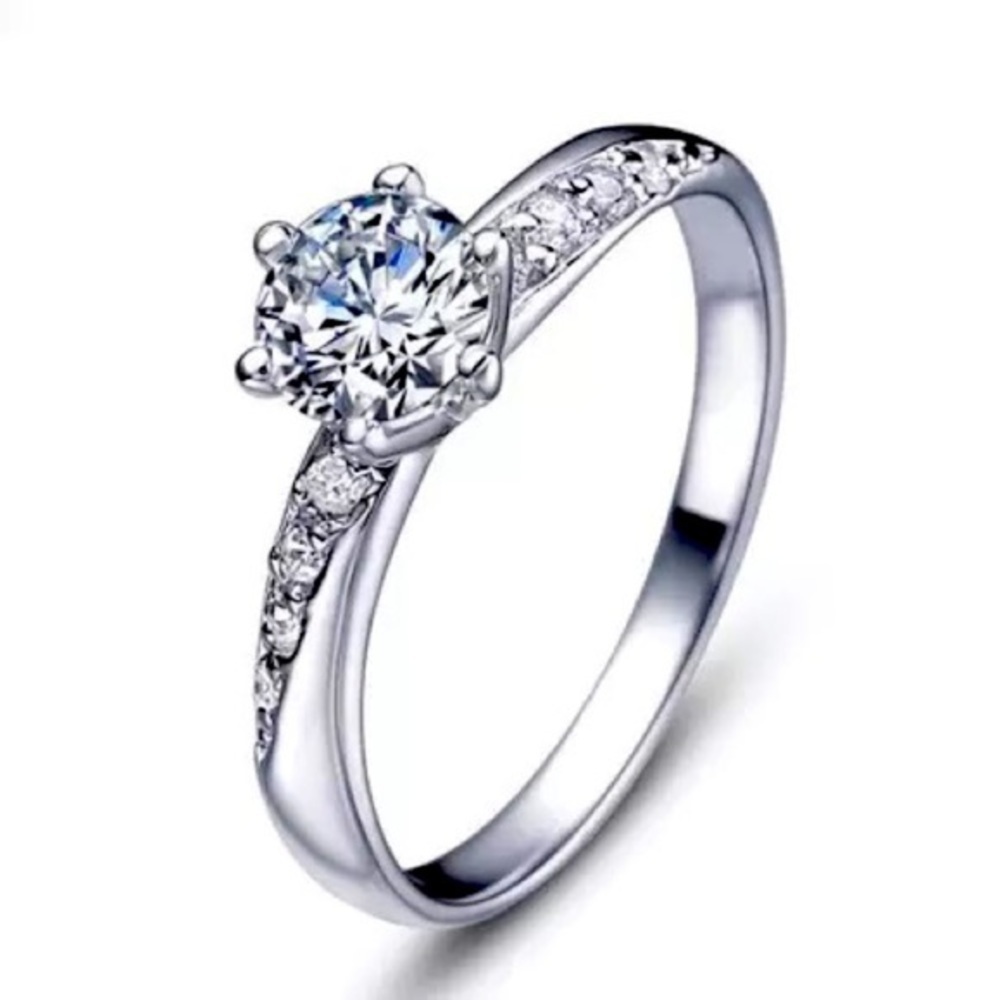 NEW Fashion Sterling Silver Shiny Zircon Ring - Picture 3 of 9
